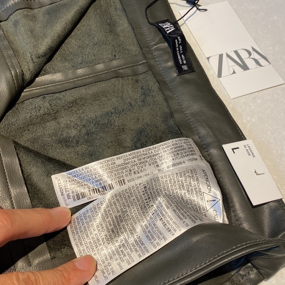 New Zara Forest Green Faux Leather Skinny Legging Pants Size L Wtags green⭐️⭐️⭐️ - Picture 11 of 17
